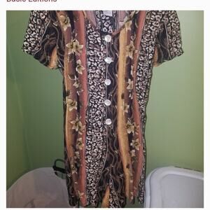 Vintage Tribal Patterned Buttoned Romper w/ Tie